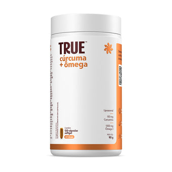 True Cúrcuma + Ômega Lipossomal 120 Cápsulas